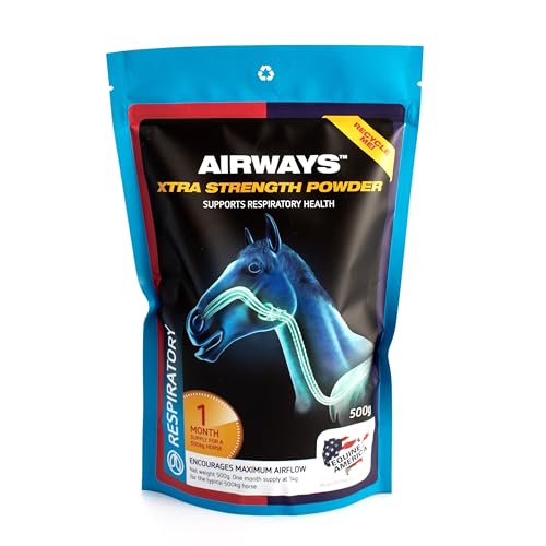 Equine America Airways Xtra Stärke | Premium gebrauchsfertiger Ernährungszusatz für Pferd und Pony | Zur Pflege der Atemwege | 500g von Equine America UK