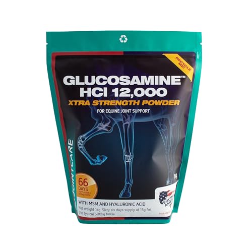 Equine America Glucosamin HCI 12000 | Premium gebrauchsfertiger Ernährungszusatz für Pferd und Pony| Unterstützung für Gelenke und Mobilität | 1kg von Equine America UK