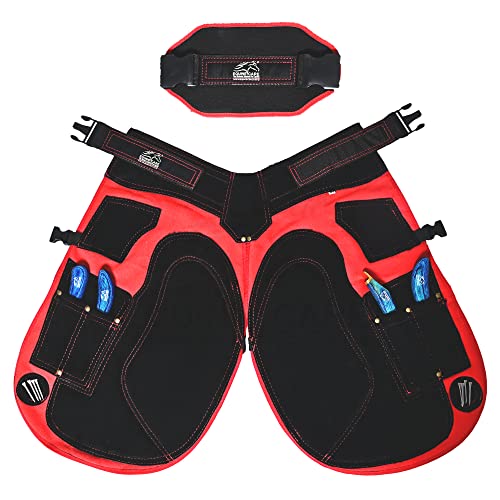 Equine Care Farrier Schürze, 2 mm Rindsleder, 500 g/m² Canvas, Air-Mesh, 68,6 cm Länge, verstellbare Taille (71,1 cm - 132,1 cm), ergonomische Schaumstoffpolsterung, Oberschenkel- und Rückenstütze, 4 von Equine Care
