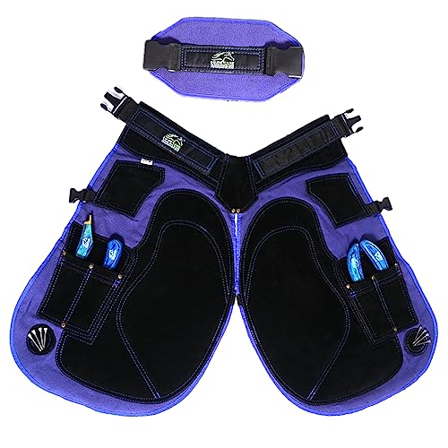 Equine Care Farrier Schürze, 2 mm Rindsleder, 500 g/m² Canvas, Air-Mesh, 68,6 cm Länge, verstellbare Taille (71,1 cm - 132,1 cm), ergonomische Schaumstoffpolsterung, Oberschenkel- und Rückenstütze, 4 von Equine Care