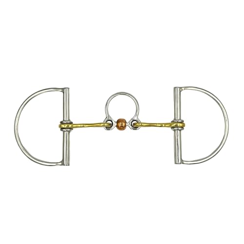 ES0169 JW Gebiss D-Ring D-Trense spezielles Port Trainer Bit mit Kupferrolle aus Edelstahl Gebissstärke 14 mm (13.5 cm) von Equine Smile