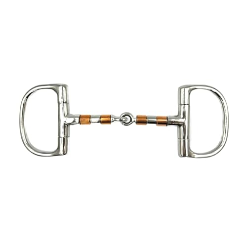 Equine Smile ES0073 Gebiss D-Ring D-Trense Einfach Gebrochen mit Kupferrollen Kupfer Roller aus Edelstahl Gebissstärke 13 mm (11.5 cm) von Equine Smile