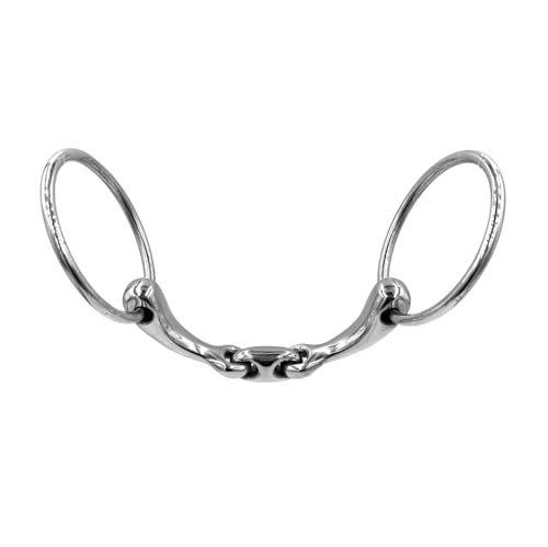 Equine Smile ES0079 Gebiss ErgoBit Wassertrense Doppelt Gebrochen anatomisch geformtes maulfreundliches aus Edelstahl Ringdurchmesser 65 mm Gebissstärke 14 mm (11.5 cm) von Equine Smile