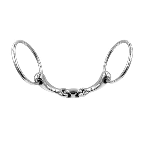 Equine Smile ES0080 Gebiss ErgoBit Wassertrense Doppelt Gebrochen anatomisch geformtes maulfreundliches aus Edelstahl Ringdurchmesser 65 mm Gebissstärke 16 mm (14.5 cm) von Equine Smile