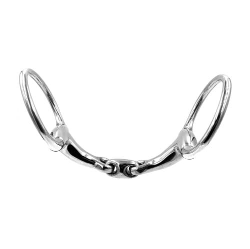 Equine Smile ES0084 Gebiss Olivenkopfgebiss Olivenkopftrense Doppelt Gebrochen aus Edelstahl Ringdurchmesser 70 mm Gebissstärke 14 mm (12.5 cm) von Equine Smile
