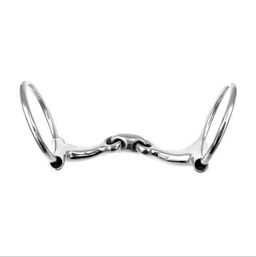 Equine Smile ES0094 Gebiss ErgoBit Blockiert Wassertrense Ringtrense Concept Ring Snaffle Doppelt Gebrochen mit festem Winkel aus Edelstahl Ringdurchmesser 65 mm Gebissstärke 16 mm (14.5 cm) von Equine Smile