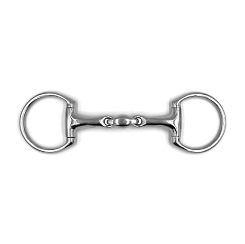 Equine Smile ES0113 Gebiss Olivenkopfgebiss Olivenkopftrense Doppelt Gebrochen aus Edelstahl Ringdurchmesser 70 mm Gebissstärke 20 mm (14.5 cm) von Equine Smile