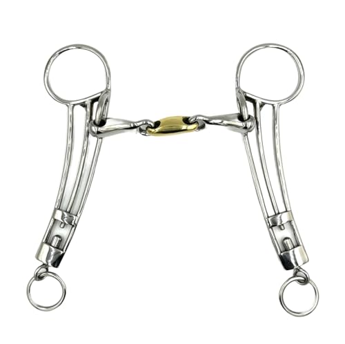 Equine Smile ES0115 Gebiss Islandkandare Doppelt Gebrochen mit Kupfer aus Edelstahl Gebissstärke 14 mm (11.5 cm) von Equine Smile