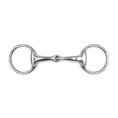 Equine Smile ES0116 Gebiss Olivenkopfgebiss Olivenkopftrense Einfach Gebrochen aus Edelstahl Ringdurchmesser 70 mm Gebissstärke 18 mm (13.5 cm) von Equine Smile