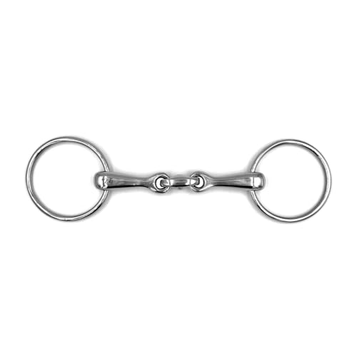 Equine Smile ES0117 Gebiss Wassertrense Doppelt Gebrochen aus Edelstahl Ringdurchmesser 65 mm Gebissstärke 16 mm (11.5 cm) von Equine Smile