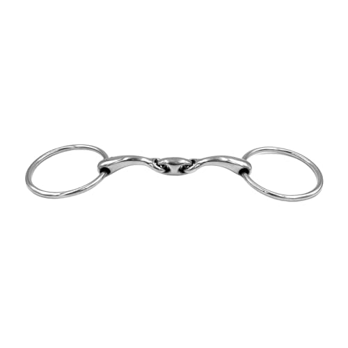 Equine Smile ES0122 Gebiss ErgoBit Wassertrense Doppelt Gebrochen anatomisch geformtes maulfreundliches aus Edelstahl Ringdurchmesser 65 mm / 14 mm (10.5 cm) von Equine Smile