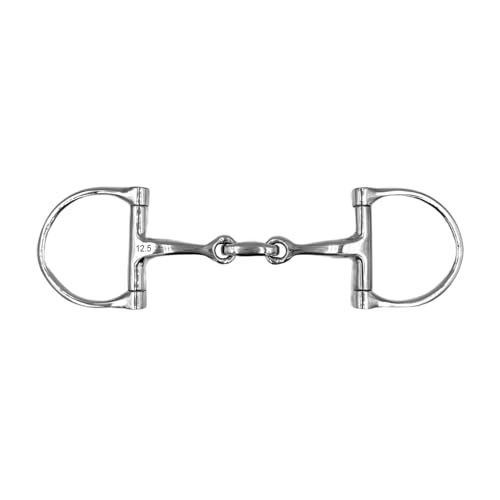 Equine Smile ES0124 Gebiss D-Ring D-Trense Doppelt Gebrochen aus Edelstahl Gebissstärke 14 mm (12.5 cm) von Equine Smile