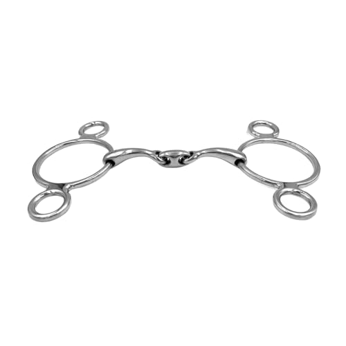 Equine Smile ES0125 Gebiss ErgoBit 3-Ringtrense 3-Ring Doppelt Gebrochen anatomisch geformtes maulfreundliches aus Edelstahl Gebissstärke 14 mm (14.5 cm) von Equine Smile