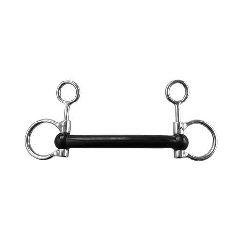 Equine Smile ES0158 JW Gebiss Baucher Trense Bauchergebiss Stangengebiss mit Flexibel Gummi Stange Gebissstärke 17 mm (13.5 cm) von Equine Smile