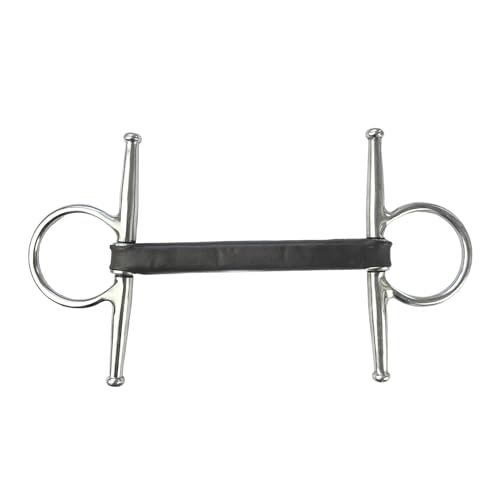 Equine Smile ES0160 JW Gebiss Knebeltrense Schenkeltrense Stangengebiss mit Flexibel Leder Stange Gebissstärke 19 mm (13.5 cm) von Equine Smile