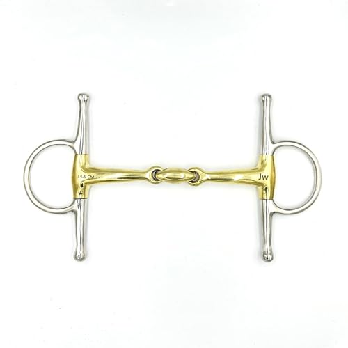 Equine Smile ES0167 JW Gebiss Knebeltrense Schenkeltrense Doppelt Gebrochen mit Kupfer aus Edelstahl Ringdurchmesser 50 mm Gebissstärke 16 mm (12.5 cm) von Equine Smile