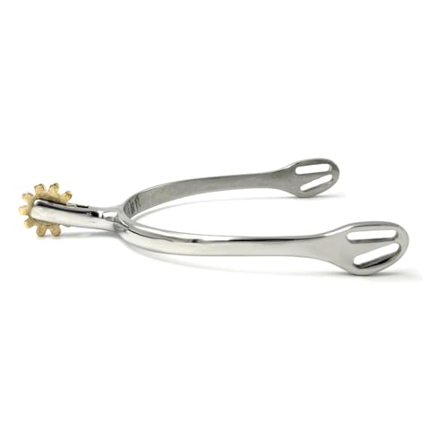 Equine Smile ES1058 ErgoSpur Radsporen Sonnenradsporen mit Sonnenrad Kupfer Rowel Reitsporen Reiten Sporen Spur hochwertiger Edelstahl (Damen 40 mm) von Equine Smile