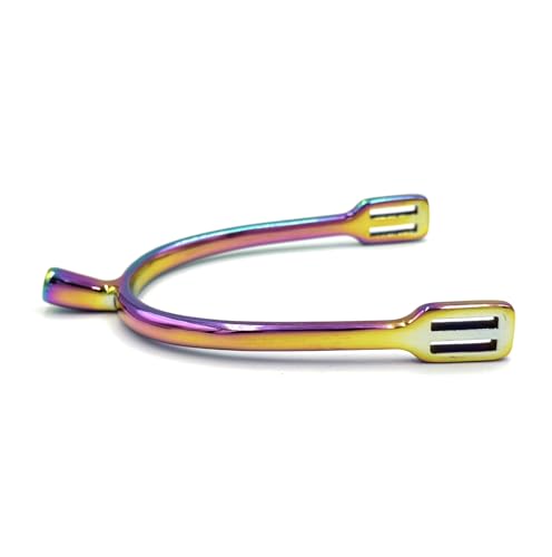 Equine Smile ES1075 Rainbow Regenbogen Prince of Wales Spur Reitsporen Reiten Sporen hochwertiger Edelstahl (Damen 25 mm) von Equine Smile