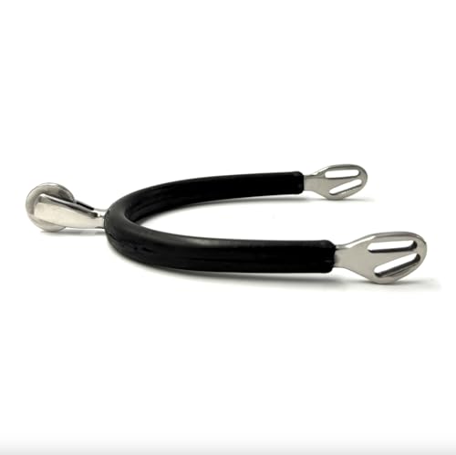 Equine Smile ES1092 ErgoSpur Radsporen mit Gummi und Große Räder Reitsporen Reiten Sporen Spur hochwertiger Edelstahl (Herren 40 mm) von Equine Smile
