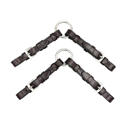 Equine Smile ES3015 Verstellbare Pelham Riemen Pelhamriemen aus Leder 26 cm (Braun) von Equine Smile