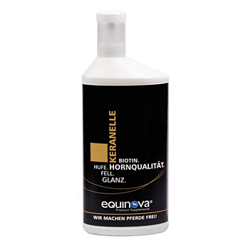 equinova® KERANELLE Liquid | Ergänzungsfuttermittel für Pferde | wichtige Nährstoffe Biotin, Methionin und Zink | organisch gebundene Spurenelemente | 1 l von Equinova