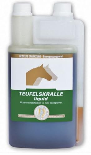 Equipower Vetripharm Teufelskralle Liquid | 1 l | Flüssiges Ergänzungsfuttermittel für Pferde | Zur Unterstützung der Beweglichkeit und der Gelenke | Mit Teufelskrallenextrakt von Equipower