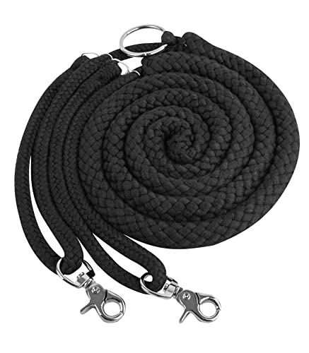 Equipride Longierhilfe aus weicher Baumwolle in Vollkolben und Ponygröße (Cob, Schwarz) von Equipride