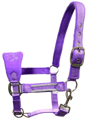 Equipride Luxuriöses Fleece-Einhorn-Halfter-Set, Leinenseil, Full-Mini-Sheland (Pony, Violett) von Equipride