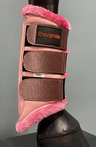 Equipride Pferde-Bürstenstiefel mit Glitzer, Größe XL bis Pony (S), Pink von Equipride