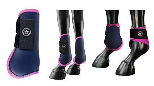 Equipride Tendon Stiefel-Set, stoßdämpfend, zweifarbig, Pink / Marineblau (voll) von Equipride