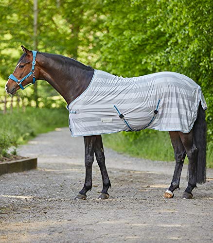 Equipride Waldhausen Pferde-Fliegenteppich, für Pferde, Pony, Sheland, Silbergrau (115 cm) von Equipride