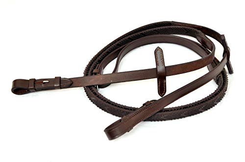 Equipride Zügelriemen aus Leder, rutschfest für Zaumzeug, super flexibel (Pony, braun) von Equipride