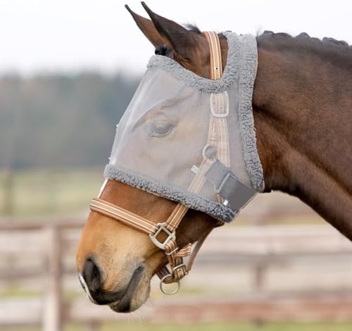 Fliegenmaske für Pferde, ohne Ohrenschutz, Sheland zu extra voll (Grau, Mini Shetland) von Equipride