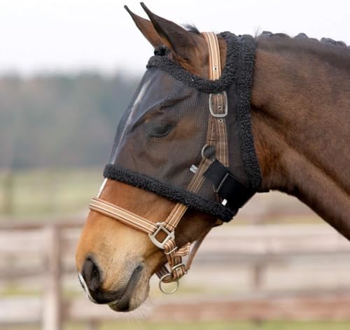 Fliegenmaske für Pferde, ohne Ohrenschutz, Sheland zu extra voll (Schwarz, Mini Shetland) von Equipride