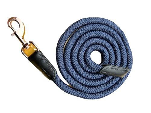 Luxus Pferdeführstrick für Halfter mit Leder 18mm dick (Grau) von Equipride
