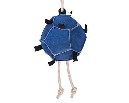 Pferd Relax Spielzeug Fun Spielball aus Leder für stabilen Outdoor Karottenhalter (blau) von Equipride