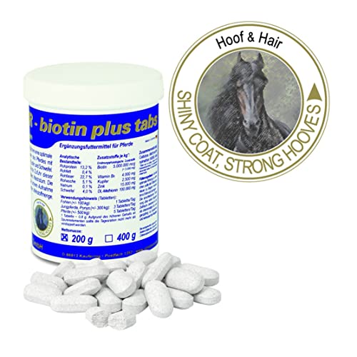 Equipur biotin Plus tabs von Vetripharm | 200 g | Diät-Ergänzungsfuttermittel für Pferde | Kann hilfreich Sein für eine optimale Versorgung von Huf, Haut und Haaren des Pferdes von Equipur
