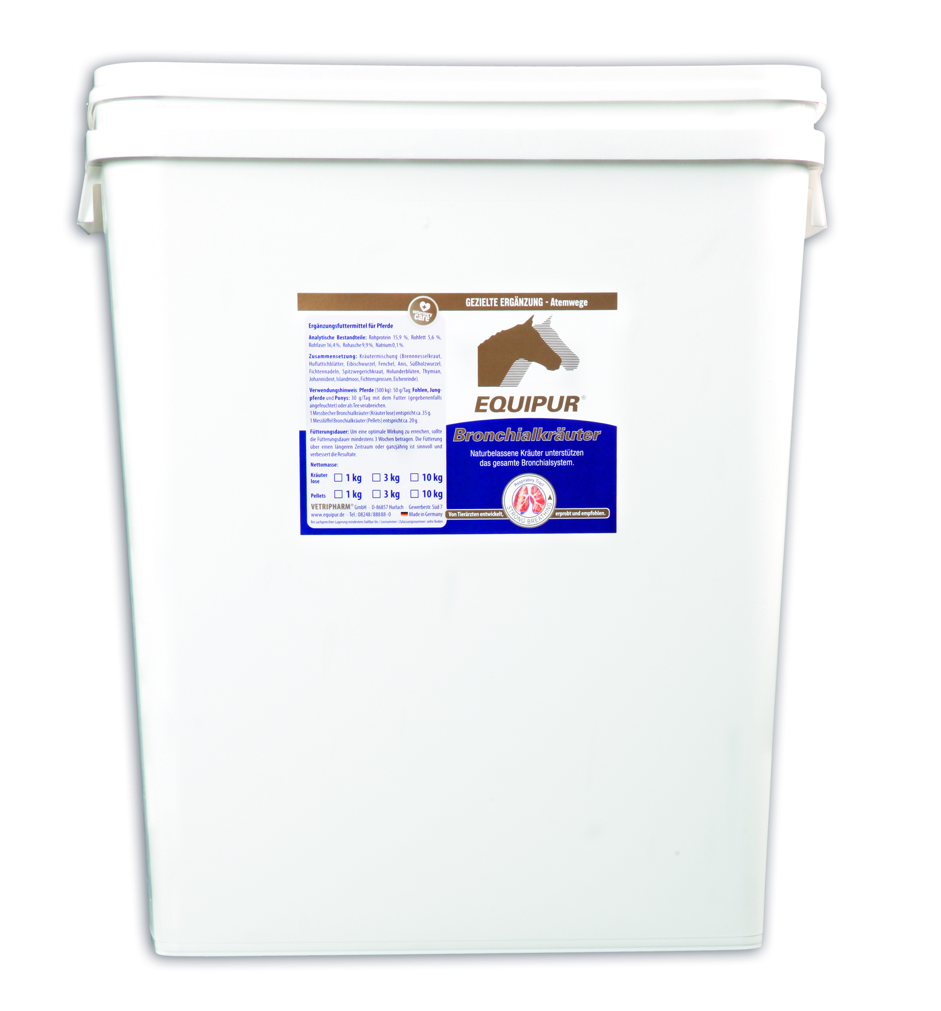 Equipur Bronchialkräuter Pferde 25kg Pellets Für die Atemwege von Equipur