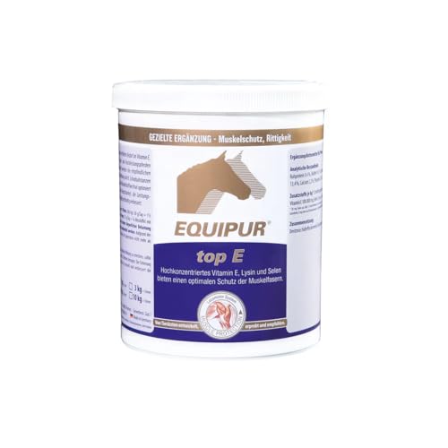Equipur Vetripharm top E | 1 kg | Ergänzungsfuttermittel für Pferde | Unterstützung für Sport- und Hochleistungspferde | Mit Vitamin E, Selen und Lysin | Muskelstoffwechsel von Equipur