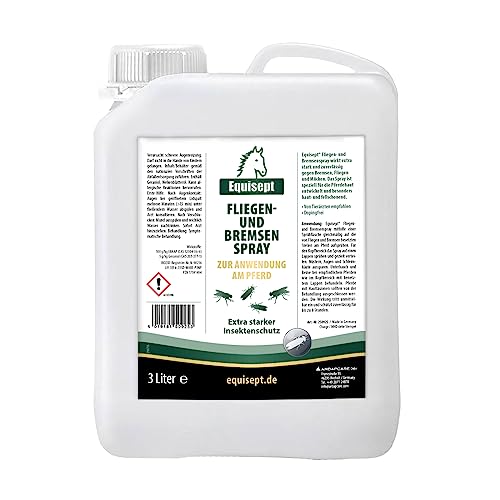 Equisept Fliegenspray Pferd & Bremsenspray für Pferde 3 Liter Nachfüll-Kanister - Mückenspray Pferd, Insektenspray zur Anwendung am Pferd - Von Tierärzten empfohlen - Dopingfrei von Equisept