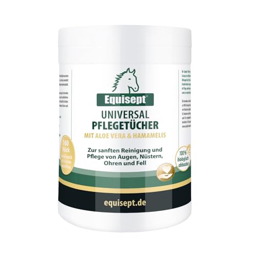 Equisept Universal Pflegetücher für Pferde 160 Stück - Pflege & Reinigung von Augen, Nüstern, Ohren & Fell - Pferde Zubehör - Putzzeug für Pferde zur Pferde Putzbox - Pferdepflegeset Equisept Universal Pflegetücher für Pferde 160 Stück - Pflege & Reinigung von Augen, Nüstern, Ohren & Fell - Pferde Zubehör - Putzzeug für Pferde zur Pferde Putzbox - Pferdepflegeset von Equisept