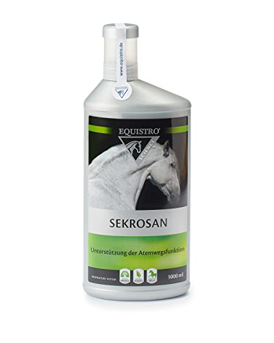 EQUISTRO® Sekrosan | Ergänzungsfuttermittel für Pferde | Zur Unterstützung der normalen Funktion der oberen Atemwege | Kann die Atemwegsfunktion stärken | 1L von Equistro