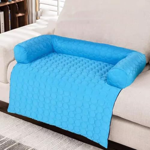 Kühlendes Schlafsofa, kühlendes Hundebett, Vier-Jahreszeiten-Universal-Kühlkissen aus Eisseide for kleine und mittelgroße Katzen(90 * 135cm) von Eqvexd
