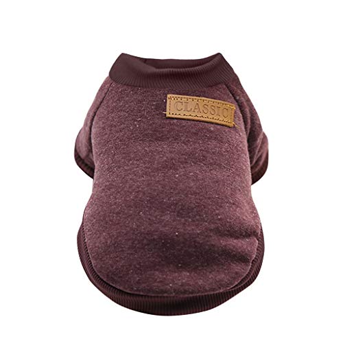 EraAja Haustier-Hundewelpen-klassischer Pullover-Fleece-Pullover-Kleidung-Warmer Pullover-Winter Hundepullover Weihnachten Große Hunde (Brown, XXL) von EraAja