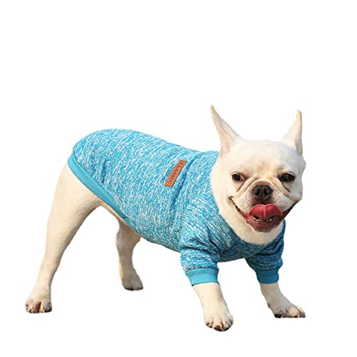 EraAja Haustier-gestreiftes Kleidungs-T-Shirt Hundewelpen-Klassische Hundesommer-Westen-Westen-Haustierkleidung Pullover Hund (Blue, L) von EraAja