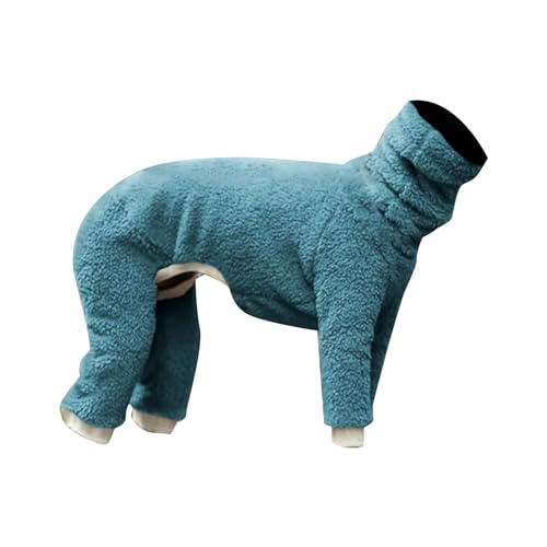 EraAja Winter-Kapuzenpullover, Anti-Haarausfall, Outdoor-Hund, Warmer Rollkragenpullover, vierbeinige Hundejacke aus doppeltem Samt Hunde Wintermantel Mops (Blue, S) von EraAja