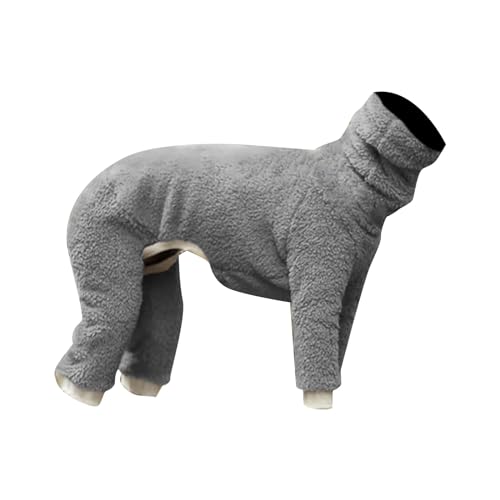 EraAja Winter-Kapuzenpullover, Anti-Haarausfall, Outdoor-Hund, Warmer Rollkragenpullover, vierbeinige Hundejacke aus doppeltem Samt Hunde Wintermantel Mops (Grey, S) von EraAja