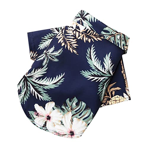 Haustier-Sommer-T-Shirts Hawaii-Stil Blumen-Hundehemd bedruckte Haustier-T-Shirts Atmungsaktive kühle Kleidung Strand-Küsten-Welpen-Hemd-Sweatshirt für kleine Welpen Hundepullover Nach (Navy, XL) von EraAja