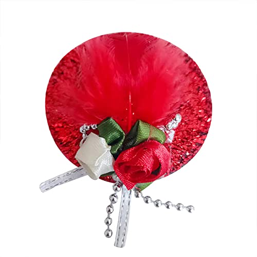Hühnerhüte für Hühner, kleine Haustiere, lustiges Hühnerzubehör, Verstellbarer elastischer Riemen, modischer Federhut für, Ente, Geflügel, stilvolles Show-Kostüm Paracord Halsband (Red, One Size) Hühnerhüte für Hühner, kleine Haustiere, lustiges Hühnerzubehör, Verstellbarer elastischer Riemen, modischer Federhut für, Ente, Geflügel, stilvolles Show-Kostüm Paracord Halsband (Red, One Size) von EraAja