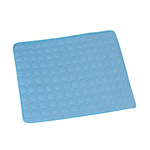 Kühlmatte für Hunde, Eisseide, Sommer, Haustier, selbstkühlende Matten, waschbar, tragbar, hält kühl, Pad für Hunde, Katzen, Haustiere Hundeklo Für Welpen (Blue, L) von EraAja